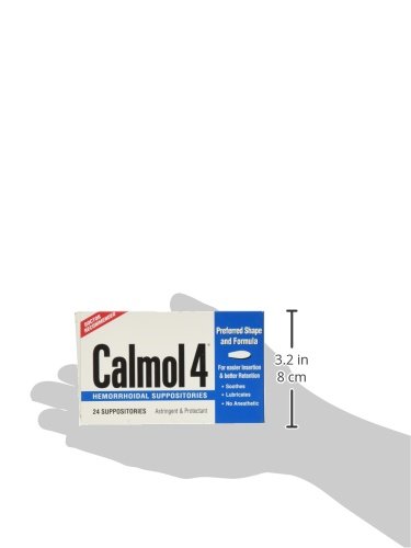 CALMOL 4 HEMORRHOIDAL SUPPOSITORIES – 24 EA