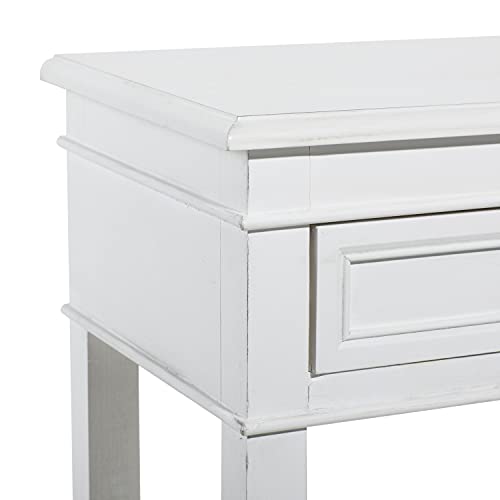 Deco 79 Traditional Wood Rectangle Accent Table, 16" x 12" x 29", White