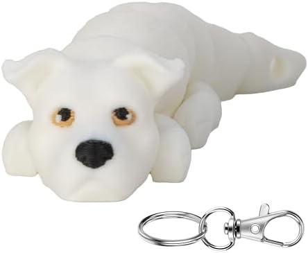 White Pitbull Dreamcatcher Colorful Feather Flat Acrylic Keychain