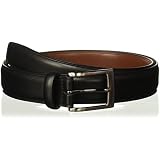 Perry Ellis Men’s Reversible Leather Belt - Genuine Leather, Feather Edge, Tan & Black, Buckle Belt Sizes 30-44 Inches