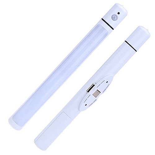 Geekercity Wireless LED Motion Sensor Night Light Lamp Bar Human Body Sensor Lights With Magnetic Strip Stick On Anywhere Indoors Closet Bathroom – Safe for Kids [Battery Powered]