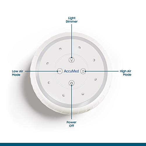 AccuMed Classic White Noise Machine, High Fidelity Sound Conditioner Machine, Variable Volume Adjust, Adjustable LED Lighting, High and Low Settings for Sleeping, Privacy, Relaxation (AC-WN106) White
