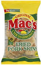 Mac's Original Chicharrones -Fried Pork Skins - Six 3oz Bags