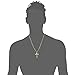FIBO STEEL Stainless Steel Cross Pendant Mens Byzantine Chain Necklace 5mm Wide, 30 inches