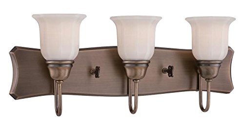 Old Satin Brass Astor 3 Light Reversible Bathroom Vanity Light