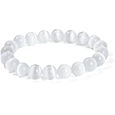 DATOA 8MM Natural Powerful Selenite Bracelet Inspiration Crystal Energy Stone Concentration Spirituality Handmade Fashion Jewelry Gift for Women