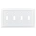 Franklin Brass Classic Beadboard (1-Pack) Decorative Light Switch Cover Wall Plates Pure White 4-Gang Wall Plate Quad Toggle Plate Guards Electrical Outlet Guard W35275-PW-C