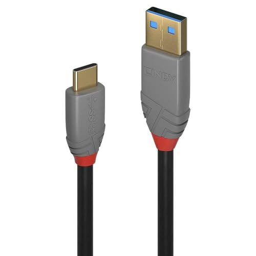 LINDY Cable USB A a USB C 36911 Negro Antracita