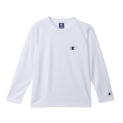 長袖Tシャツ キッズ 長袖 丸首 UVカット速乾 ワンポイント刺繍 ロングスリーブTシャツ ベーシックスポーツ CK-BS401-010-130