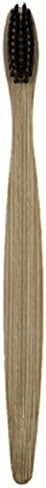 Natural Bamboo Charcoal Toothbrush Soft Bristles Wood Handle for Adult Kids Eco-Friendly (Black)