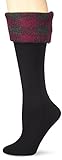 Bearpaw Women's Cable Knit Boot Liner, Buffalo Plaid, 9-11