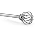 Sheffield Home, AMG and Enchante Accessories Round Cage Curtain Rod 36 to 66-Inch, RD0492Y1, Silver