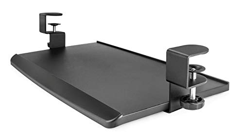 ErgoActive Under Desk Keyboard Tray with Clamp On Easy Installation, Fits Small Keyboard and Mouse, Office, Home, School, Gaming Keyboard Tray (Less Wide Tray)
