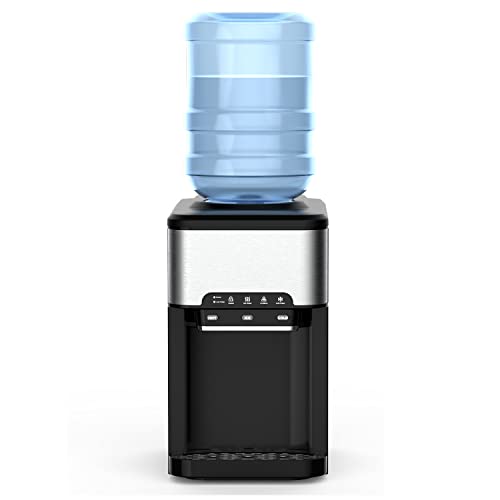 Watoor Hot and Cold Water Dispenser with Ice Maker Top Loading Child Safety Lock Auto Shut Off System 44lbs / 24hrs