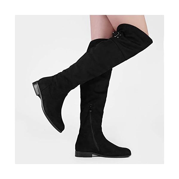DREAM PAIRS Women's Over The Knee High Low Block Heel Riding Boots ...