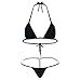 SS Queen Women's Halterneck Top and Sexy G-string Set A-black, One Size