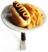 Hot Dog Jewelry French Fries Silver Statement Ring For Women Miniature Food Minimalist Retro New York Souvenirs