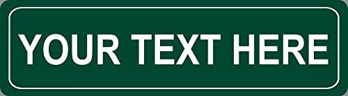 Personalized Custom Street Sign – Aluminum Road Sign for Bedroom, Game Room, Man Cave, Garage or Playroom Decor, Weather-Proof & UV Fade Resistant (5"x18”, Dark Green)