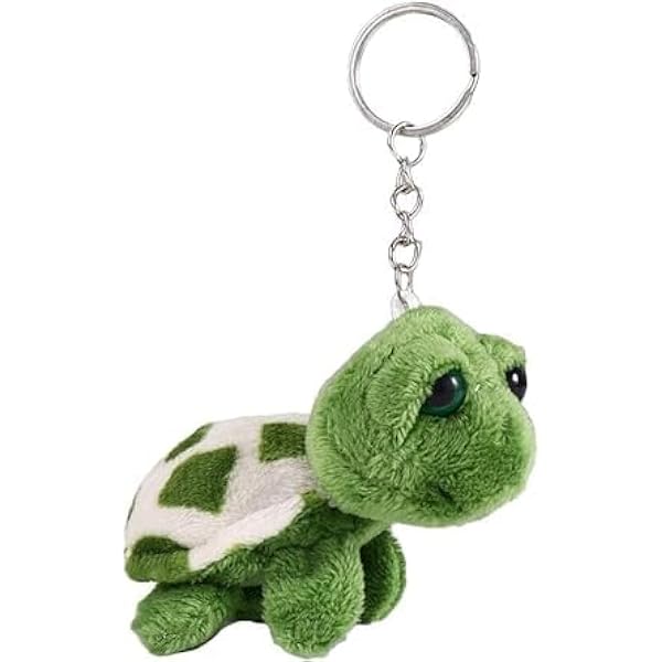 Green Turtle Stuffed Keychain - Mini Sea Turtle Plush, Cute Bag Charm, Party Decor, Birthday Gift