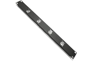 Focuslife 4-Hole 1U Audio Rack Panel Chassis Mount for Neutrik D Size XLR 1/4 TRS SPEAKON