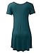 BILY Women's Short Sleeve V-Neck Flare Tunic Top Teal X-Large