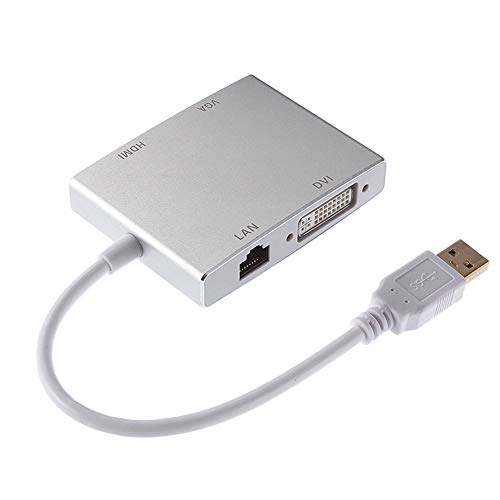 Amyove USB3.0 to HDMI VGA DVI +RJ45 1080P Expander External Video Card Adapter