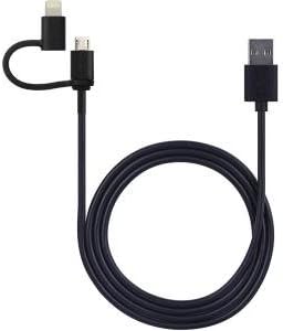 FULL Power 5A MicroUSB and USB TypeC Combo Cable Compatible for BlackBerry Porsche Design P'9983 Provides True USB Fast Quick Charging Speeds! (BLACK)