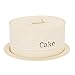 Harbour Housewares Industrial Cake Storage Tin with Dome - Vintage Style Steel Display Stand Plate with Cover - Cream