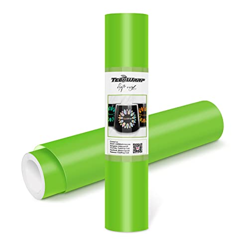 TECKWRAP Permanent Adhesive Vinyl 12" x 10ft, Matte Lime Green