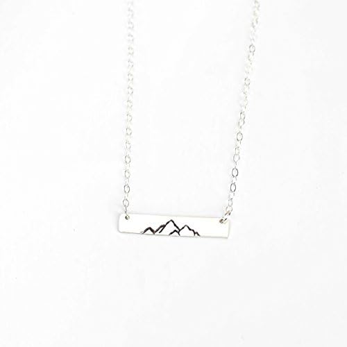 The Mountains Are Calling Hand Stamped Sterling Silver Bar Necklace