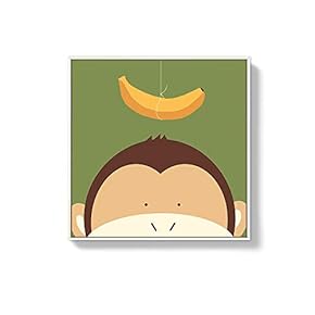 Framed Canvas Wall Art for Living Room, Bedroom Cute Cartoon Animals Canvas Prints for Home Decoration Ready to Hanging - 16x16 inches