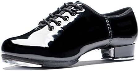 BeiBestCoat Patent Tap Shoes Black Dancing Shoes for Men