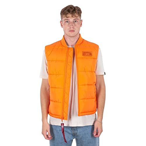 ALPHA INDUSTRIES Puffer Vest LW Chaqueta, Alpha Orange, S Unisex Adulto
