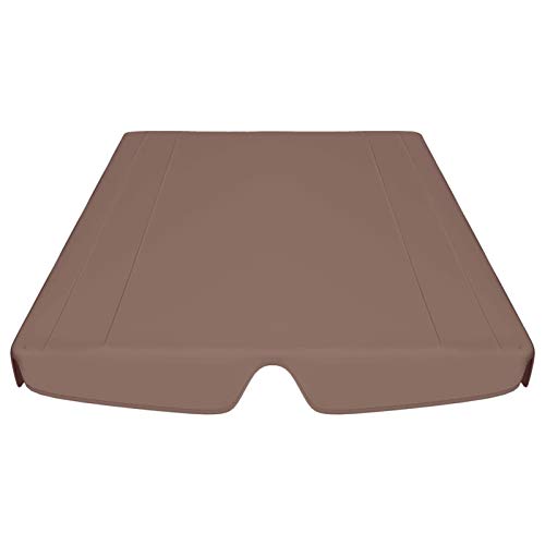 Tidyard Ersatzdach Hollywoodschaukel Gartenschaukel Universal Ersatz Bezug Sonnendach Schaukel Dach Stoff Braun 226 x 186 cm – Bild 5