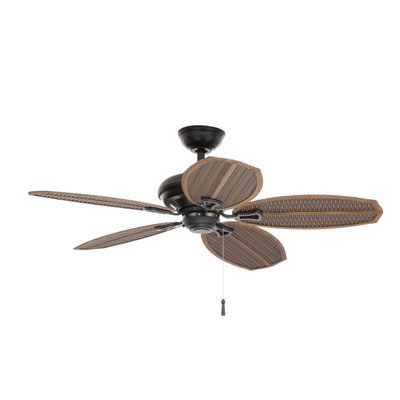 Hampton Bay Palm Beach Ii 48 In. Outdoor Natural Iron Ceiling Fan 191410 by King of Fans