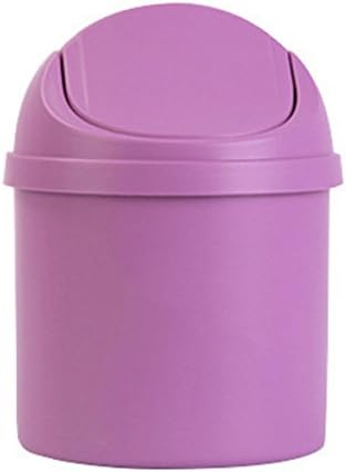 CoCocina Mini Waste Bin Desktop Garbage Basket Home Table Trash Can Dustbin Container -Purple