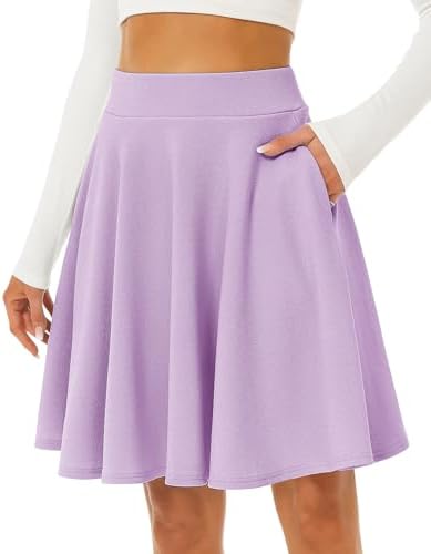 Taydey A-Line Pleated Vintage Skirts for Women Red S at Amazon