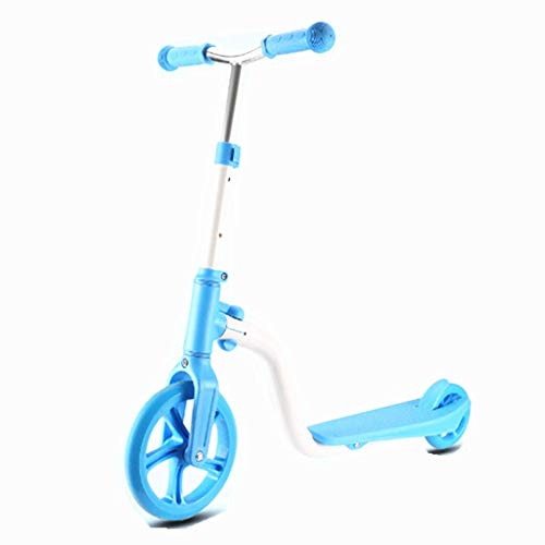 Jipemtra Scooters for Kids 3 Wheel T-bar Adjustable Riding Kick Scooters for Kids Height Adjustable LED PU Flashing with Graffiti Christmas Birthday Age 2~10 (Blue Balance)