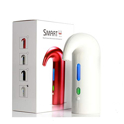 jiumoji Electric Wine Aerator Pourer Portable Wine Decanter Multi-Smart Versatility Automatic Wine Oxidizer (-White)