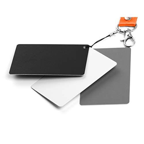 Fotover Grey Card White Balance Card,3 in 1 Digital Color Correction Set 18% Exposure Photography Card for Video, DSLR and Film,2 Pack