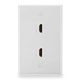 BATIGE 2-Port Dual HDMI Keystone Wall Plate Outlet Mount Socket Face Plate Cover for Home Theater DVD Cable Satellite TV PS3 HDTV