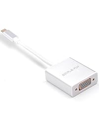 Adaptador USB C a VGA, USB 3.1 tipo C (USB-C) a VGA con carcasa de aluminio para MacBook 2017 2016, iMac, Chromebook, Dell, HP...