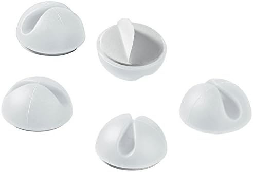 5 PCS *Qingsun Multi Purpose Cable Clip for Apple Device, Table Cable Management (White)