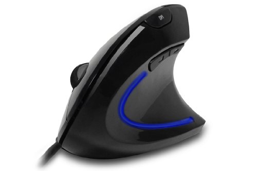 Adesso Vertical Ergonomic Illuminated Optical 6-Button USB Mouse - Right Hand Orientation (iMouseE1)