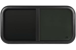Yinhing 48.4 x 20.9in RV Sliding Window - 4mm UV Glass Aluminum Frame Push Pull Window with Bug Screen for Camper Trailers, C