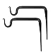 Wallniture Wall Mounted Wrought Iron Bracket - Hook for Hanging Planters Flower Pots and Lanterns 6 Inch Black Set of 2