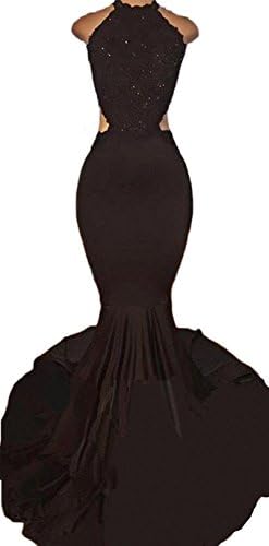ScelleBridal Fashion Women's Mermaid Prom Dress Applique Sequins Backless Evening Gown105