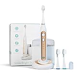 Smile Bright Store Elite Sonic Toothbrush with UV Sanitizing Charging Base, Gold