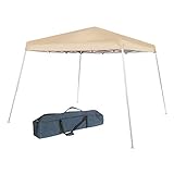 Abba Patio 10 x 10-Feet Slant Leg Instant Easy Pop Up Folding Canopy with Carry Bag, Khaki