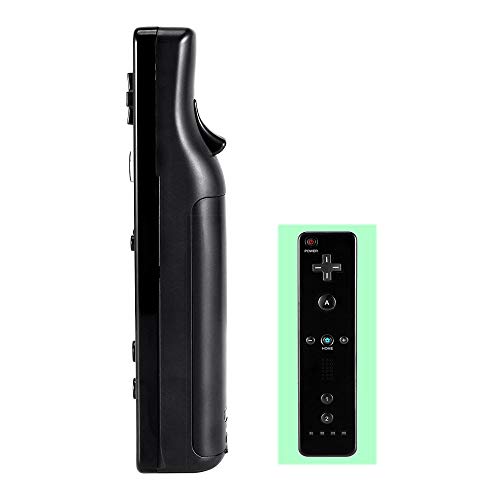 Wii Remote Controller for Wii/Wii U Console, Wiimote Controller for Nintendo (NO Skin NO Wrist Strap NO MotionPlus Inside), Black